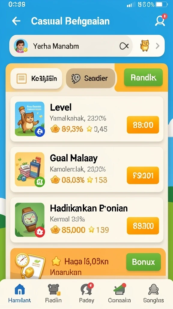 Screenshot menunjukkan pengaturan bonus dan promosi yang menarik.