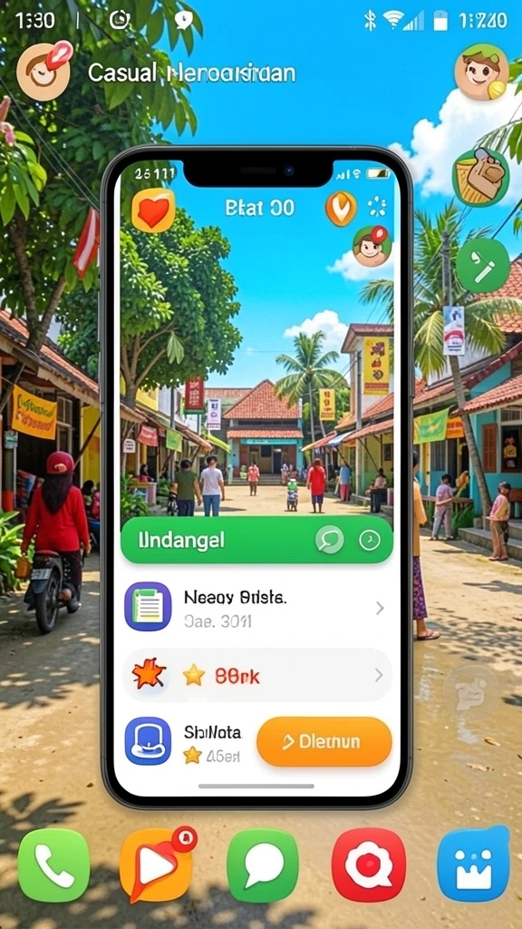 Tampilan petualangan yang memukau dan penuh warna.