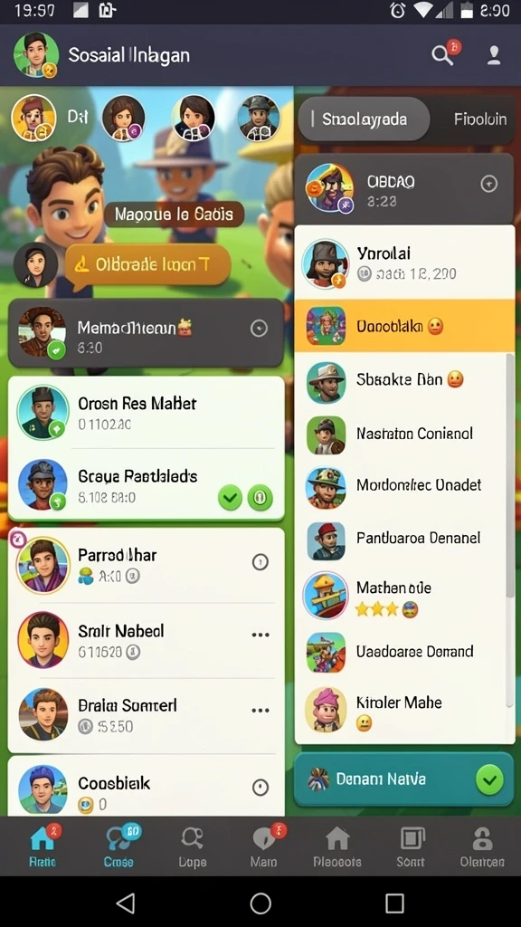 Fitur chat interaktif untuk berkomunikasi dengan pemain lain.