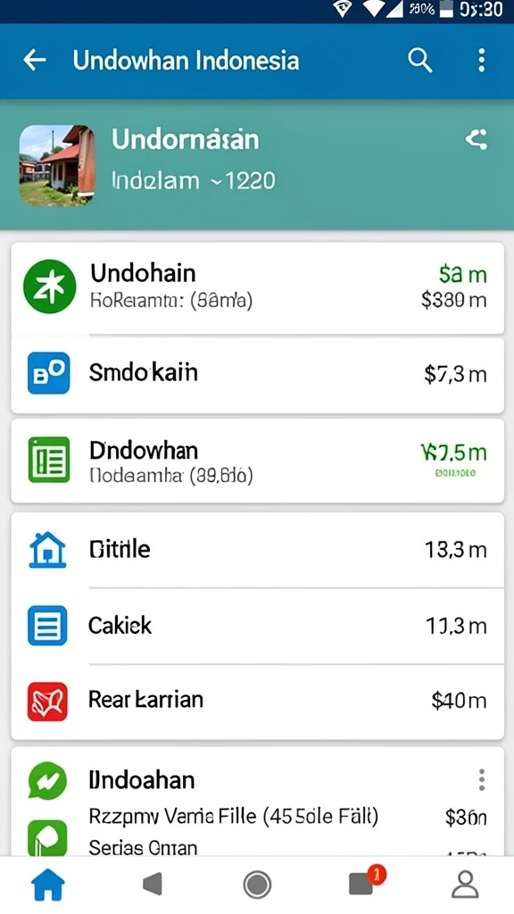 Tampilan home screen yang menarik dan intuitif.