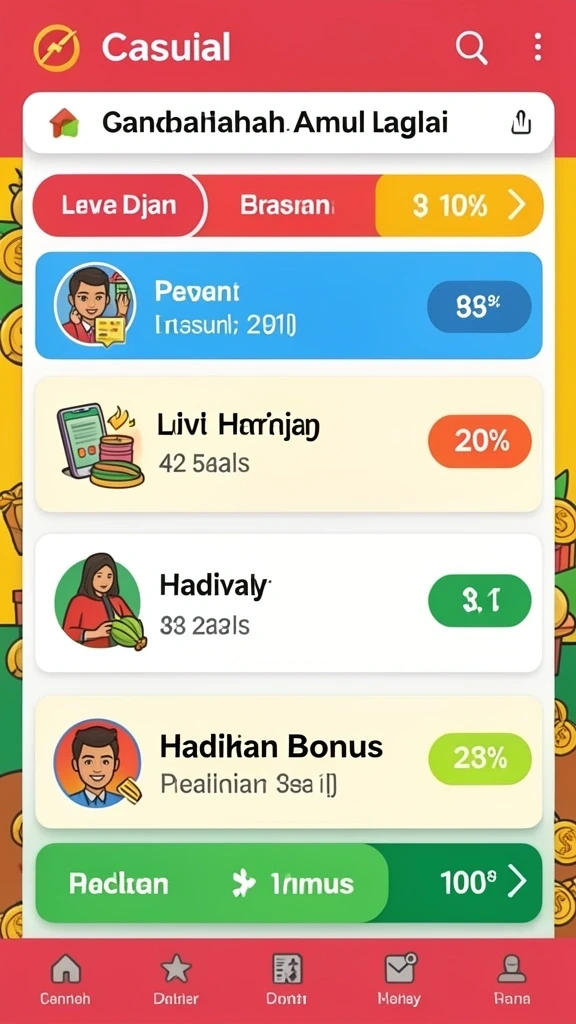 Berbagai mode permainan yang seru dan menantang.