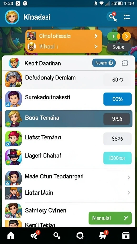 Fitur sosial untuk berbagi pencapaian dengan teman.
