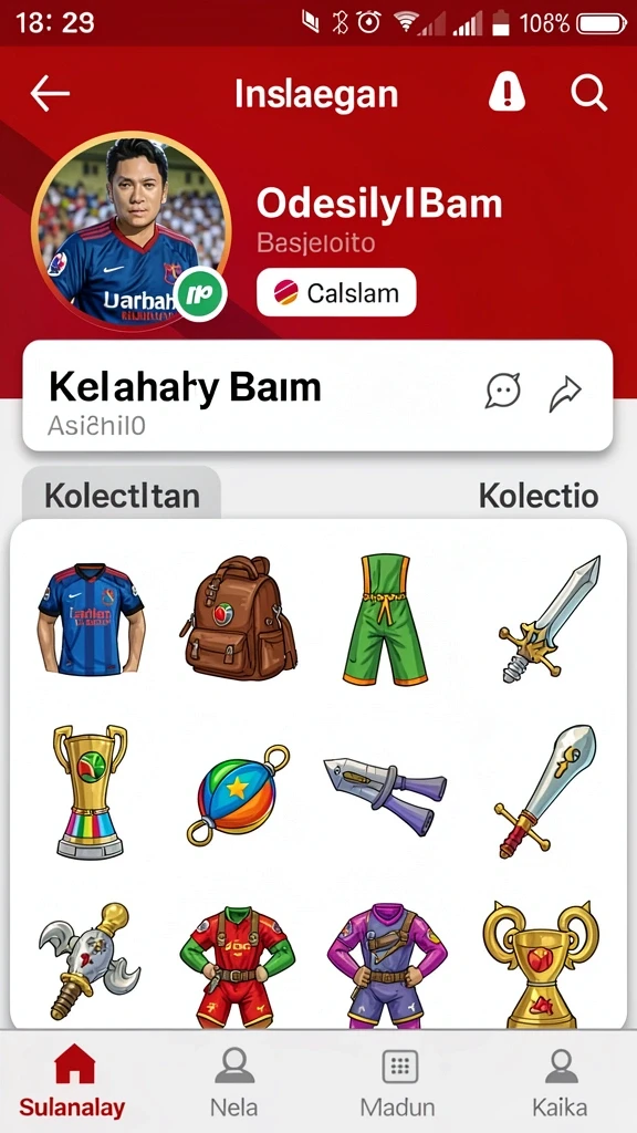 Tampilan utama yang menampilkan karakter utama.