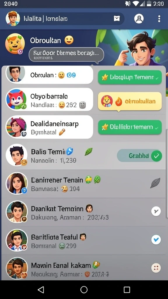 Tangkapan layar ketiga menunjukkan karakter unik yang baru ditambahkan.