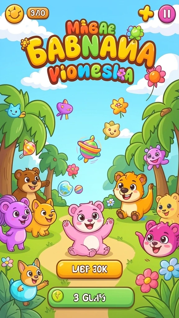 Tampilan utama game dengan karakter yang beragam.